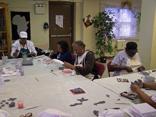 Langston Hughes Senior Center sculpting session